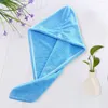 Séchage Turban Serviette Polyester Wrap Solide Séchage Rapide Absorbant Bonnet De Douche Pour Cheveux Longs dh9444