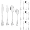 Dijkartikelen sets 16 -stcs/set vintage kleurrijke set mes vork dessert lepel tafelgerei spiegel roestvrijstalen bestek keuken flatware