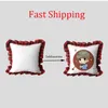 Sublimation Blank Pillow Case Red Lattice DIY Heat Transfer Printing Cushion Cover Throw Sofa Pillowcover Home Decor RRA