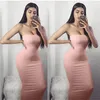 Casual Dresses Sexy Strapless Women Black Party Pencil Dress Summer High Street Short Female Bodycon Knee-Length