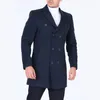 Męskie mieszanki wełny sezonowe klasyczne podwójne piersi Slim Fit Winter Cachet Coat