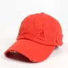 groothandel vlakte blanco zachte versleten baseball caps vrouwen vader ongestructureerde 6-paneel gescheurde hoeden verontruste DF135