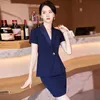 Two Piece Dress Summer Black Navy Blue Elegant Business Skirt Suit Women Formal Blazer Jacket Office Uniform SetTwo