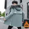 Men's Jackets Winter Warm Thick Fleece Parkas Waterproof Hooded Fur Collar Jacket Coat Autumn Fashion Casual Long 230325