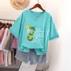 T-shirt grande taille pour femmes grande taille 6XL 150KG manches courtes col en V t-shirt dames Kawaii haut d'été dessin animé t-shirt Harajuku t-shirts pour femmes 230325