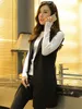 Damesvesten Sungtin Classic Women Long Blazer Vest Elegant kantoor Lady jas vrouwelijke vest causale pakken mouwloos jasje pocket outsedy 220325