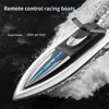 ElectricRc Boats 24G Uzaktan Kumanda Yüksek Hızlı Yarış Teknesi Su geçirmez Model Elektrikli Radyo RC Speedboat Hediye Oyuncaklar Erkekler için 230325