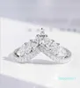 Rozmiar 610 Luksusowa biżuteria Prawdziwa 925 Srebrny Pierścień Korony Pełny markizowy Cut White Topaz CZ Diamond Moissanite Women Ban7748557