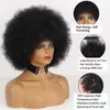 Perruques synthétiques cheveux courts Afro crépus bouclés avec frange pour les femmes noires Ombre africaine sans colle Cosplay perruque naturelle 230413