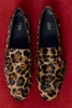 Sandálias Primavera Mulheres Sapatos Leopardo Imprimir Pele de Vaca Quer Casual Plano Loafer Feminino Baixo Salto Redondo Cabeça Único 230325
