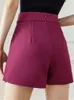 Shorts Shorts Seoulish Summer Button damespak Shorts Hoge taille wijd been shorts Solid losse elegante vrouwelijke broek 230325