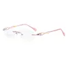 Sonnenbrillenrahmen ZIROSAT 88038 Tönungslinsen Myopiebrille Lesen Diamantschneiden Randloser Rahmen für Frauen 230325