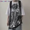 Herr t-shirts goth skalle tshirt tryck toppar kvinnor punk kort seve överdimensionerade t-shirt män japanska harajuku grunge streetwear kvinna kläder y2k 0325h23