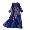 Sukienki swobodne Vintage Chicki Kobiety Kwiat haftowy plażka bohemijska mini sukienka damskie krótkie rękawowe V Neck bawełna i lniane boho vestido 230325