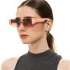 Lunettes de soleil une pièce marque pour femmes petit cadre sans cadre bleu miroir lunettes de soleil hommes imprimer rayure lunettes nuances FML