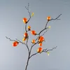 Decorative Flowers Artificial Red Berries Indoor Decoration Small Tomato Branches Porch Pography Props Plants