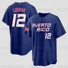 Equipe Porto Rico 2023 World Baseball Classic Jersey WBC Francisco Lindor Carlos Correa Javier Baez Edwin Diaz Marcus Stroman Enrique Hernandez Eddie