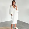 Damska odzież sutowa 2-warstwowa bawełniana luźne luźne rękawy w szyku w szyku szaty snu sukienki w ciąży kobiety ubrania jesienne odzież