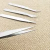 100pcs Stainless Steel Eyebrow Tweezers Straight Head Curved Head Tweezers Nipper For Phone Repairment DIY Repair Tools Pinzas Para Cejas De Acero Inoxidable