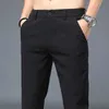 Herrbyxor 2023 Spring Summer Classic Men's Elastic Casual Pants Mens Business Dress Slim Fit Jogger Stretch Long Byxor Male Green Khaki W0325