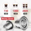 コーヒーフィルターicafilas krups inissia reusable coffee capsule for Nespresso de longhi 203549補充コーヒーフィルターステンレス鋼エスプレッソポッド230324