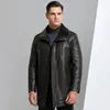 Manteau d'hiver en cuir et peau de mouton pour homme, manteau en fourrure épaisse, doublure masculine, Jaqueta De Couro Casaco, 230325