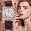 Bilek saatleri lüks bayan izle kadın için düzensiz şekil kuvars deri saat relogio feminino kadınlar saatler relojes para mujer kız montre