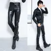 Męskie spodnie hoo 2023 Młodzi mężczyźni z gęstymi skórzanymi spodniami uprawiają swoje moralność spodni mody Pu skórzane spodnie W0325