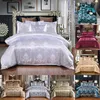 Conjuntos de cama conjuntos de cama Jacquard Setin Conjunto de cama luxuoso e sólido cover de edredão europeu de brophases da cama queen size 230324