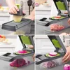 Opslagmanden 12 in 1 multifunctionele groenteglijter snijder versnippers met mand fruit aardappel chopper wortel rasp 230324