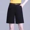 Kvinnors shorts Kvinnors sommarshorts avslappnad hög midja korta byxor kvinnlig fast färg orange knapp Fly Bermuda Shorts för kvinnor 230325