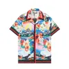 Chemises décontractées pour hommes Designer de luxe Chemise de bowling rose fleur imprimée pour hommes Hawaii Floral Men Short Sleeve