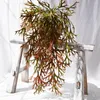 Decorative Flowers Faux Rattan Beautiful No Watering Anti-fade Artificial Fern Staghorn Hanging Greenery For Living Room