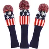 Other Golf Products Golf 3pcs/set Knitted Pom Sock Covers 1-3-5 Golf Wood Headcover For Golf Dirver/Fairway Golf Club Headcovers 230324