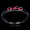 Luxe rode briljant gesneden diamant bruiloft Black Ring Set voor vrouwen Men Betrokkenheid Band 18K Goud gevulde eeuwigheid Sieraden Zirkonia Maat 6 7 8 9