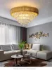 シャンデリアモダンラグジュアリーゴールドK9クリスタル天井シャンデリアインテリア照明光沢のあるリビングルームの寝室の装飾LED