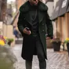 Cappotto da uomo in pelle sintetica Autunno e inverno Cappotto da strada britannico di grandi dimensioni Moda con collo in pelliccia Trench 230324