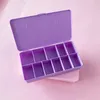 False unhas 11 grades Dicas falsas Praz de plástico roxo Plástico Plástico Plástico Ferramenta de armazenamento de arte Recipiente Maincure Acessórios