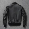 Herrläder faux yrclassic Air Force A2 Style äkta läderrockar Bomber Cowhide Jacket Super Sales 230324