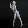 Stage Wear Sexy White See-Through Pearl Jumpsuit Multiple Eyes Mask Halloween Rave Vêtements de fête Discothèque Gogo Dancer Outfit VDB5569