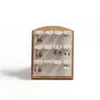 Jewelry Pouches Fashion Bamboo Wood Earrings Display Holder Leather Tray Board Jewellery Blocks