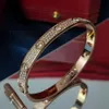 Love Bangl Gold Pleated Bangle for Woman Designer Para Bransoletka Bransoletka Crystal 18K T0P Jakość najwyższa liczba klasyczna moda luksusowy wykwintny prezent