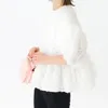 Blusas femininas kuzuwata 2023 verão japonês mujer blusa manga pesada indústria emendada blusa de lantejoulas femininas camisa