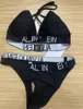 Bras Bras Set Письмо вышивая черная сексуальная сексуальная бикини набор T-Back Buldwear Swimwear Beach