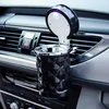 Nouveau cendrier de voiture à lumière LED cendrier en alliage universel tasse en aluminium cendrier automatique sans fumée ignifuge boîte de support de cylindre de cigarette