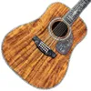 Aangepaste 12 strings Solid Koa Wood Top Guitar Ebony Bonboard Real Abalone Shell Binding en Inlay Acoustic Electric Guitar