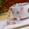 Brin fait à la main pierre naturelle rose opale perles Bracelet autrichien Cubes de sucre pour femmes hommes Yoga bijoux cadeaux