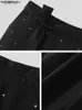 Мужские штаны Incerun American Style New Men's Pearl Polka Dot украшение длинные брюки. Случайная уличная одежда мужчина с высокой талией брюки S-5XL W0325