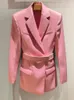 Kvinnors kostymer Blazers High Street EST 2023 Designer Jacket Slim Fiting Belted Blazer Dress 230325