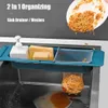 Ny Telescopic Sink Drain Rack Disput Filter Mesh Bag Sponge Siler Shelf Gadget Avfallsnäthylla Hängande grönsakskorg